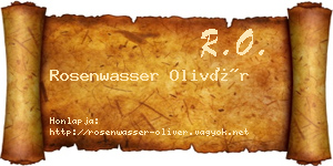 Rosenwasser Olivér névjegykártya